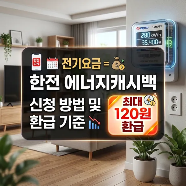 한전 에너지캐시백 신청 방법 및 환급 기준 정리