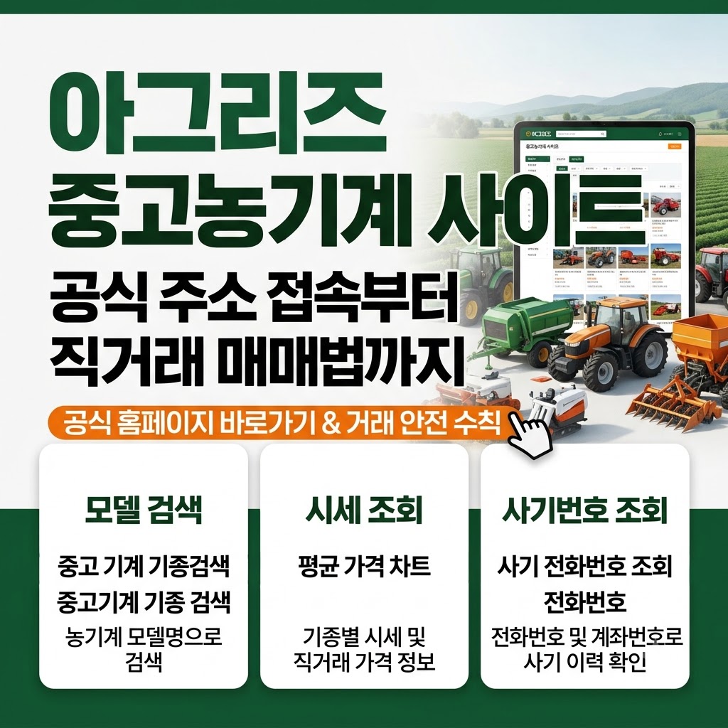 아그리즈 중고농기계 공식 사이트 바로가기 및 거래 방법