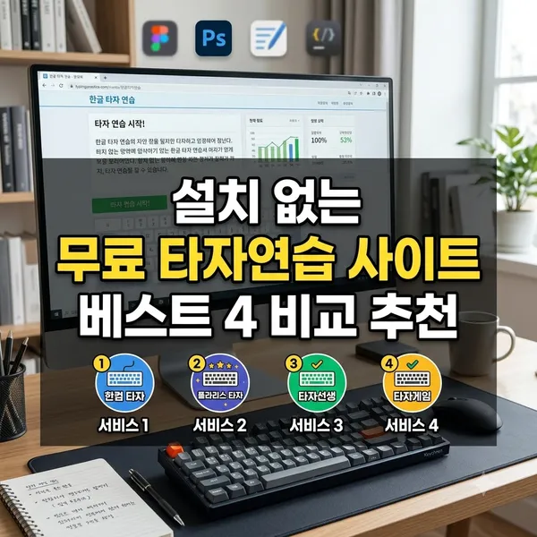 무설치 무료 한글 타자연습 사이트 4곳 비교