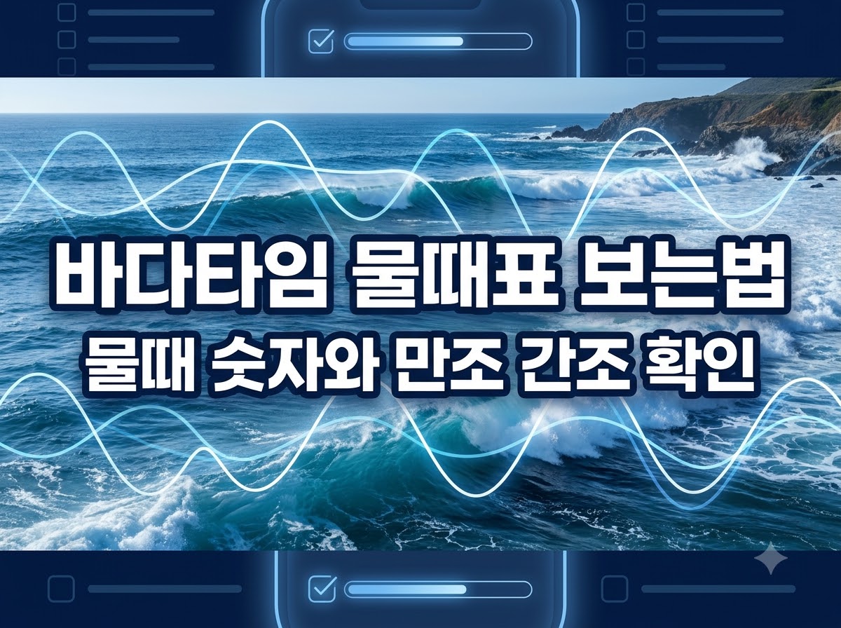 바다타임 물때표 보는법 및 만조 간조 확인 가이드