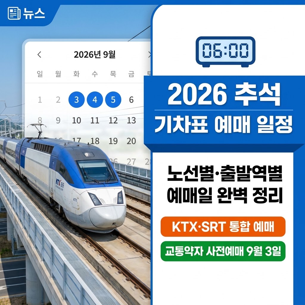 2026년 추석 기차표 예매 일정 및 노선별 가이드