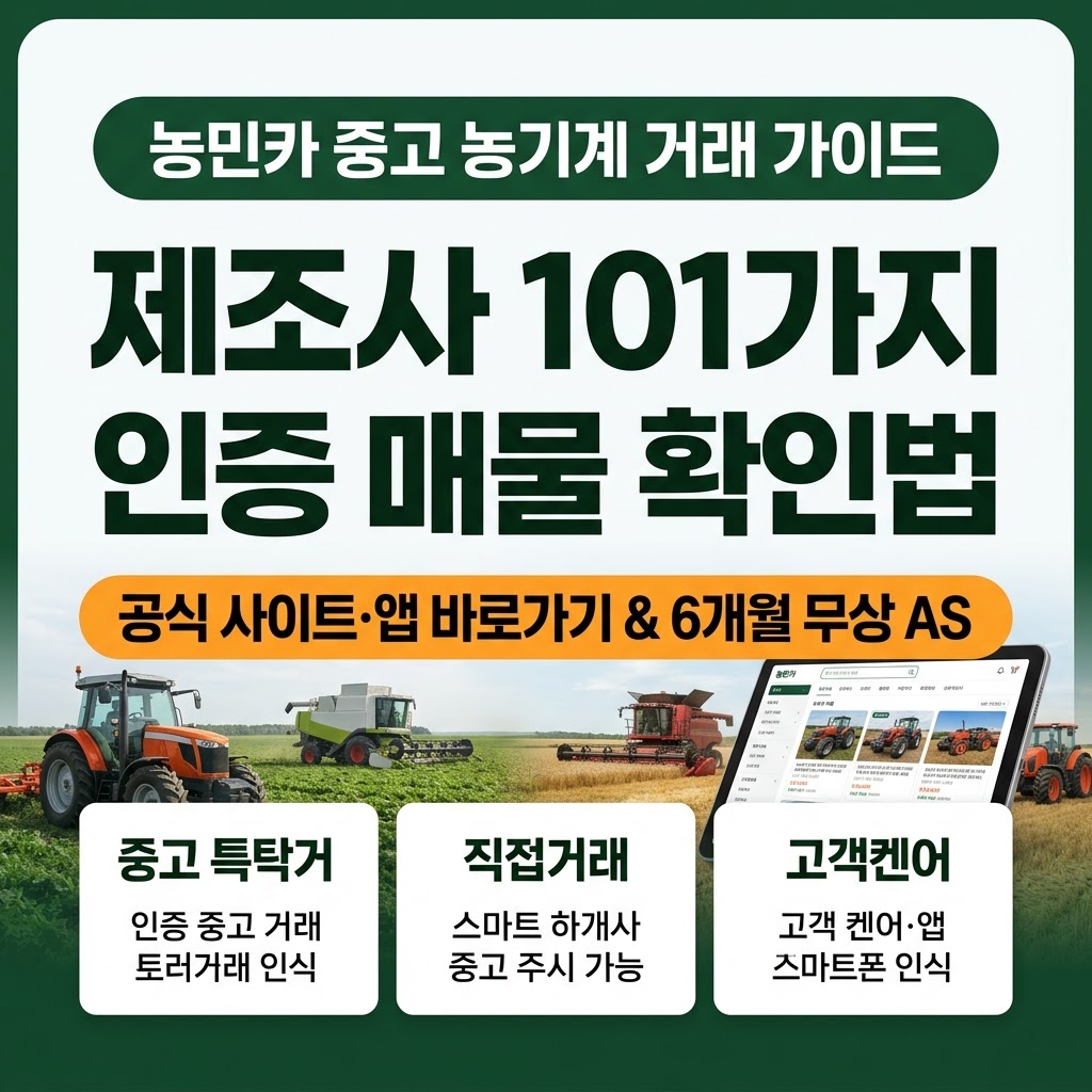 농민카 공식 사이트 바로가기 및 중고 농기계 거래 방법