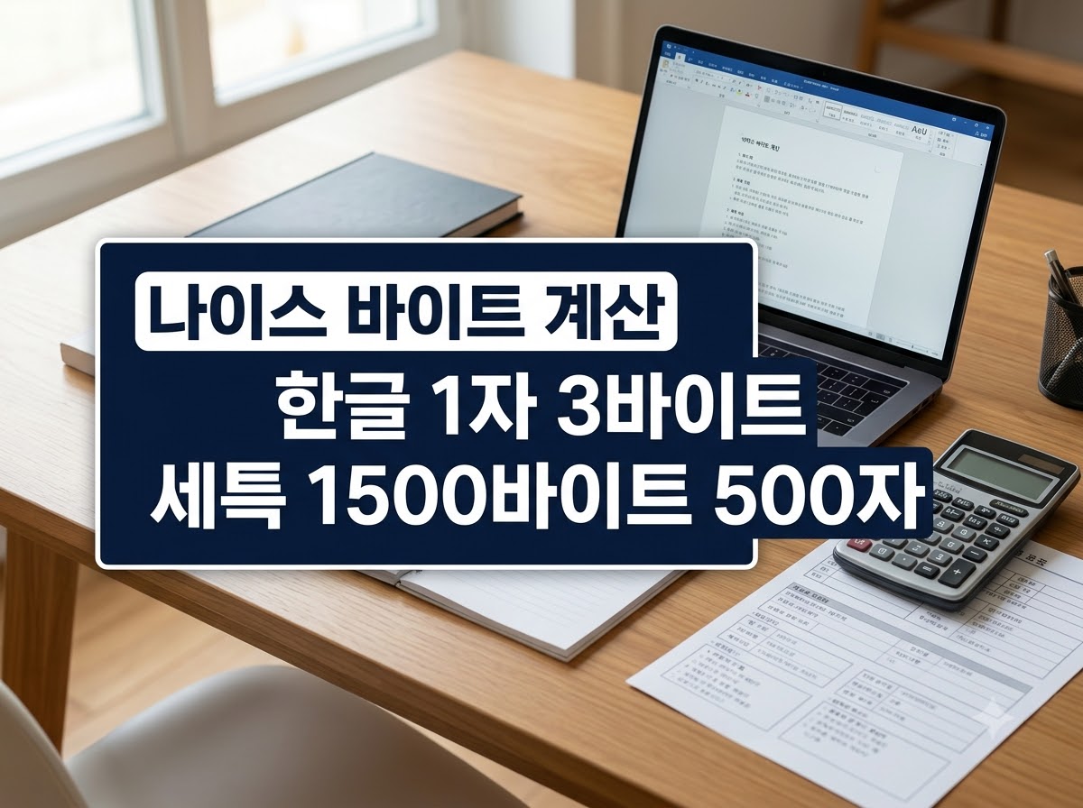나이스 한글 3바이트 기준 세특 1500바이트 글자수 계산