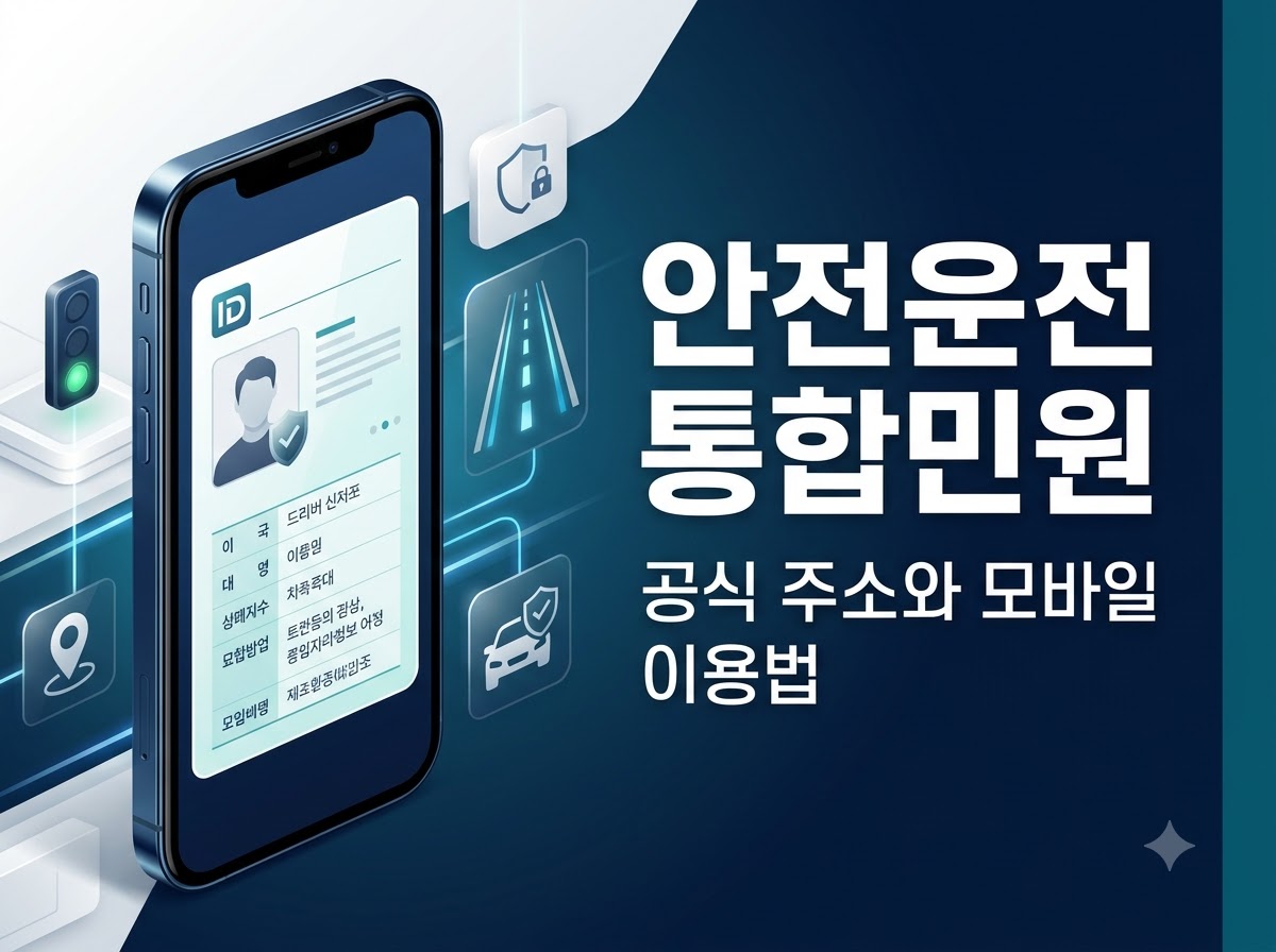 안전운전 통합민원 공식 주소와 이용 방법