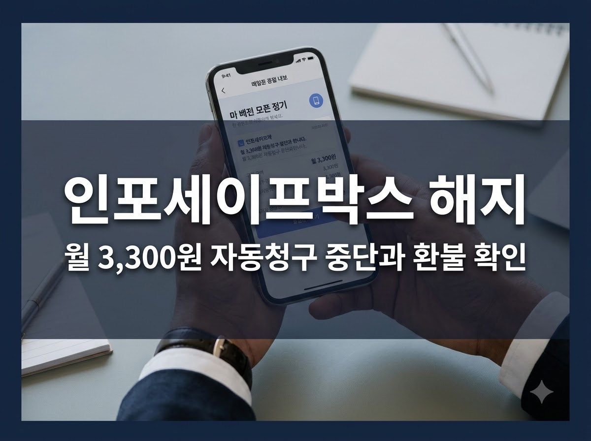 인포세이프박스 해지 방법과 월 3300원 요금 확인