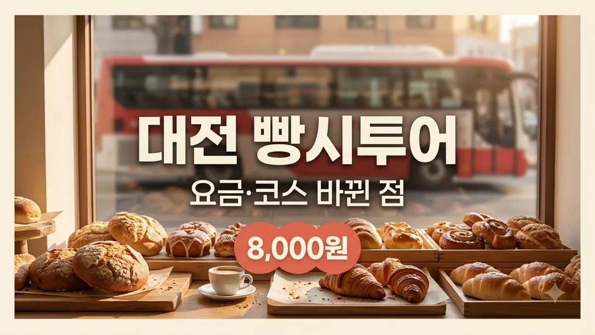 대전 빵시투어 요금과 코스 변경 정리
