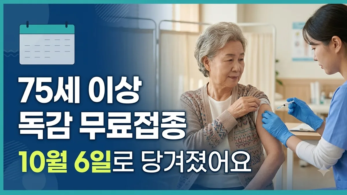 75세 이상 독감 무료접종 10월 6일 시작 안내