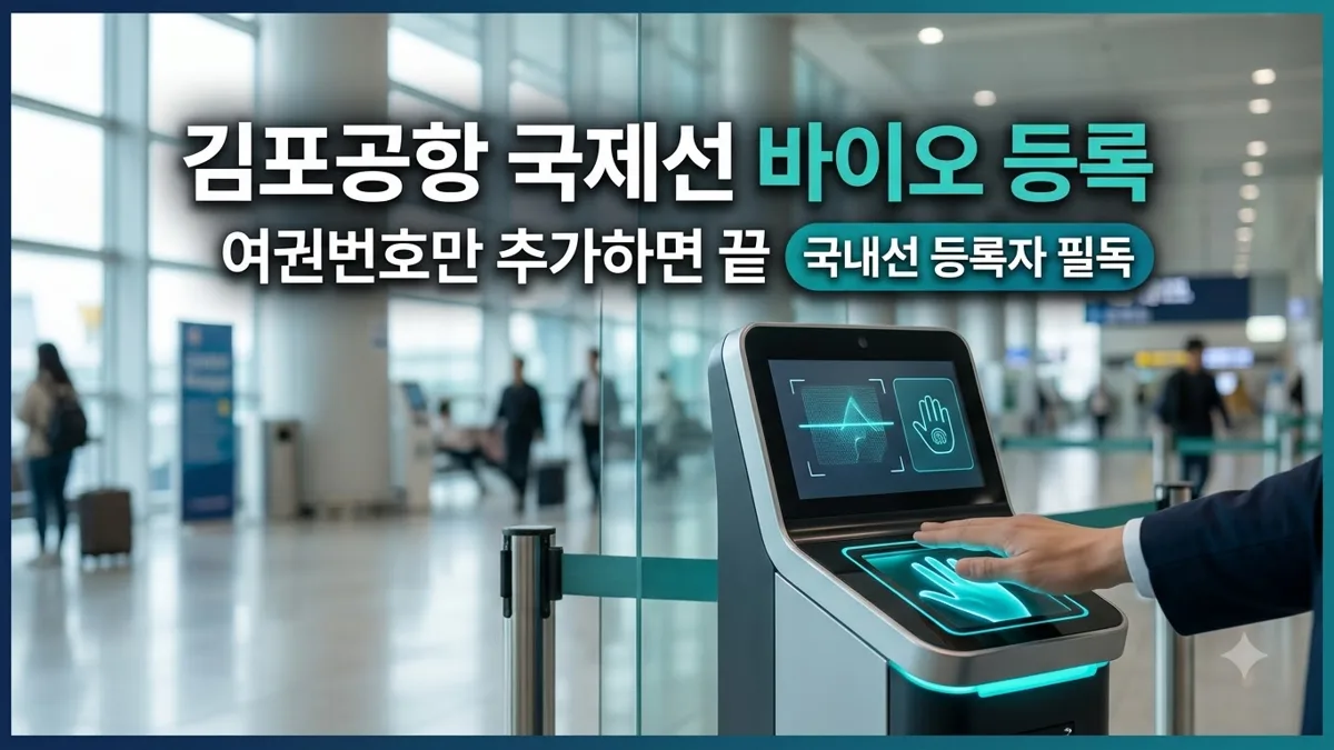김포공항 국제선 바이오 등록 여권번호 추가 방법