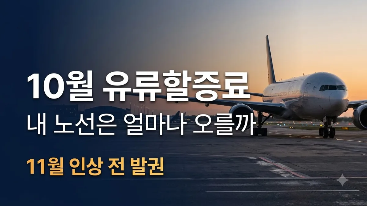 10월 국내선·국제선 유류할증료 비교