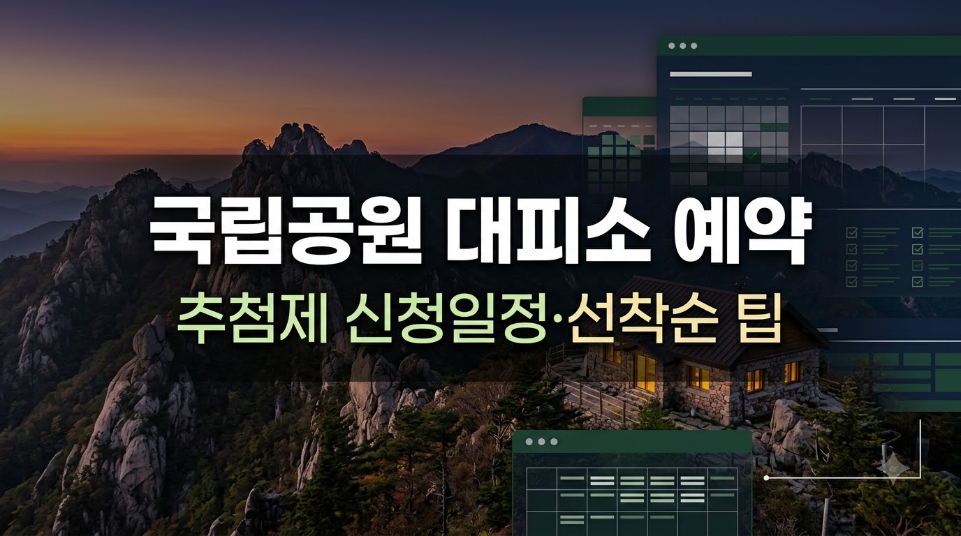 국립공원 대피소 예약 추첨제 일정 안내